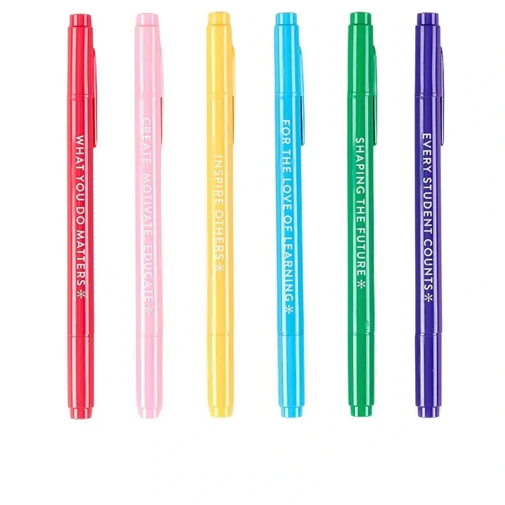 🖍 Teacher Dual-Tip Markers – 6 Pack (NEW)